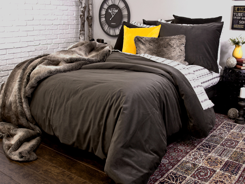 Langtry Taupe Velvet Bedding <br>by Alamode